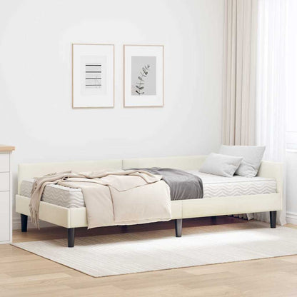 vidaXL Eckbettgestell mit Matratze Sonstiges 2 pcs Creme Samt