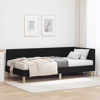 vidaXL Eckbettgestell mit Matratze Sonstiges 2 pcs Grün Stoff