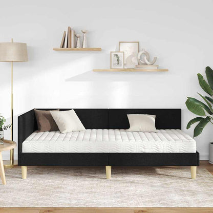 vidaXL Eckbettgestell mit Matratze Sonstiges 2 pcs Grün Stoff