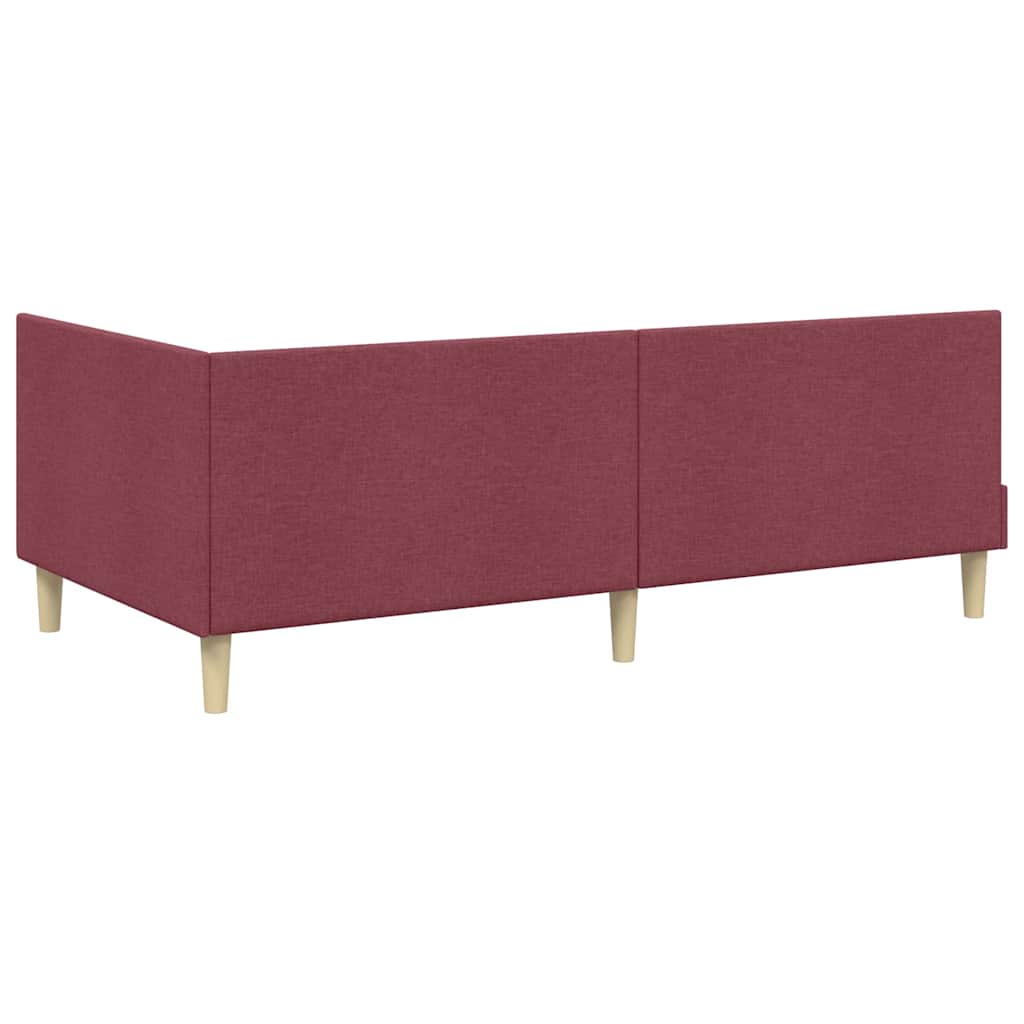 vidaXL Eckbettgestell mit Matratze Sonstiges 2 pcs Grau Stoff