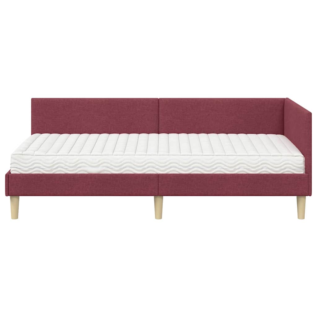 vidaXL Eckbettgestell mit Matratze Sonstiges 2 pcs Grau Stoff