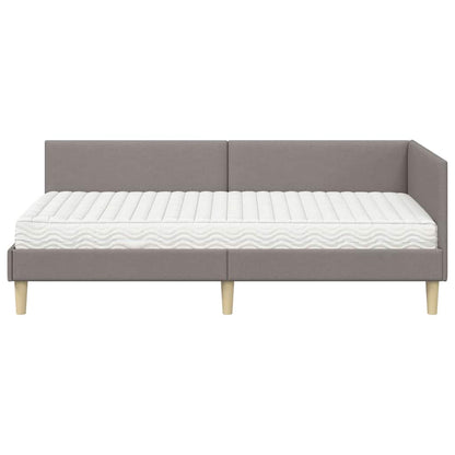 vidaXL Eckbettgestell mit Matratze Sonstiges 2 pcs Taupe Stoff