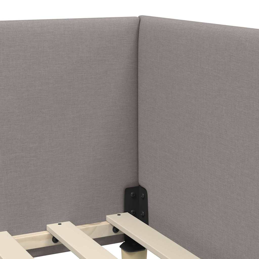 vidaXL Eckbettgestell mit Matratze Sonstiges 2 pcs Taupe Stoff