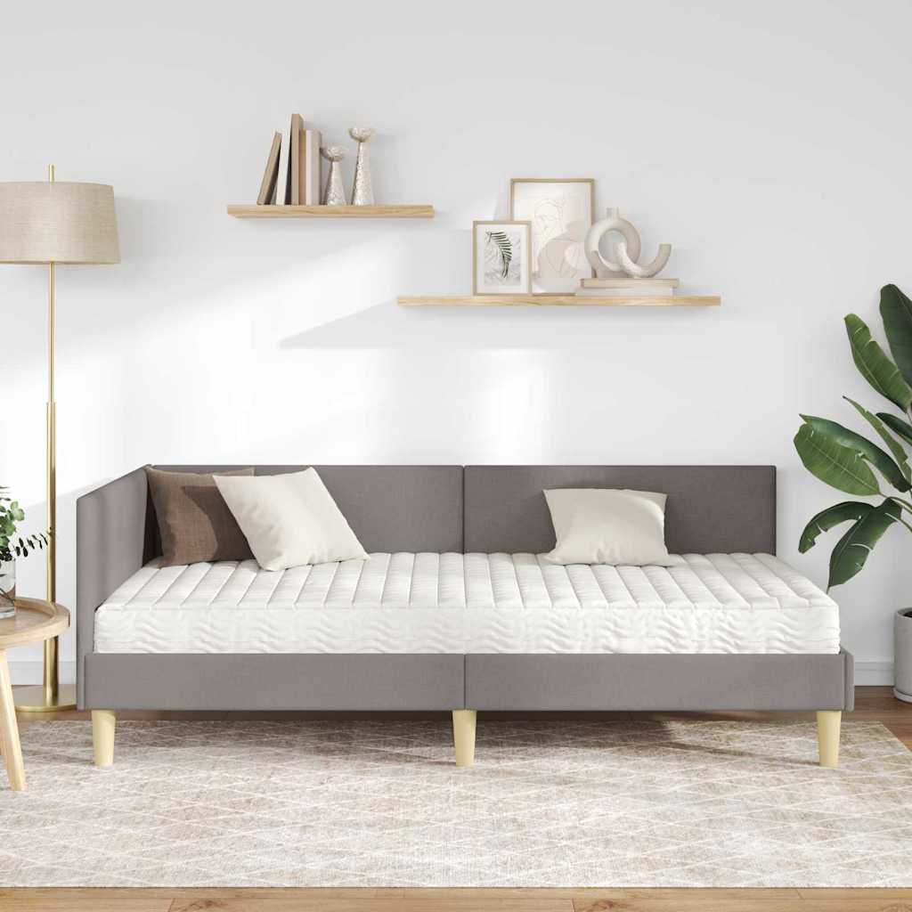 vidaXL Eckbettgestell mit Matratze Sonstiges 2 pcs Taupe Stoff