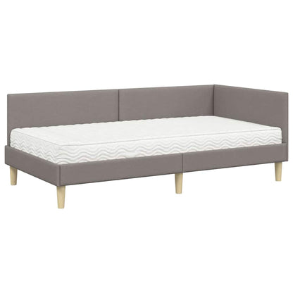 vidaXL Eckbettgestell mit Matratze Sonstiges 2 pcs Taupe Stoff