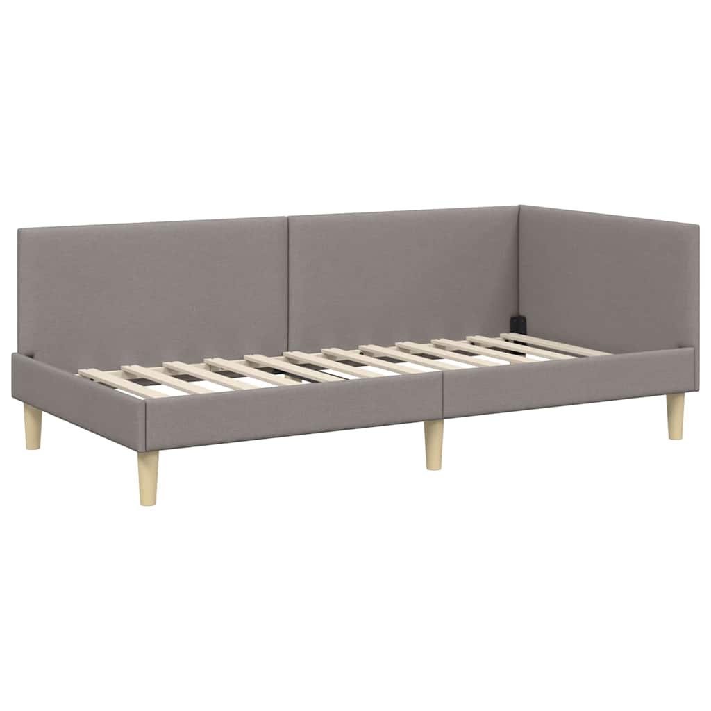 vidaXL Eckbettgestell mit Matratze Sonstiges 2 pcs Taupe Stoff