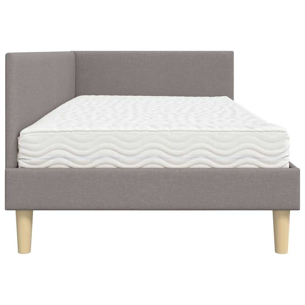 vidaXL Eckbettgestell mit Matratze Sonstiges 2 pcs Taupe Stoff