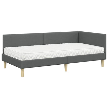 vidaXL Eckbettgestell mit Matratze Sonstiges 2 pcs Grau Stoff