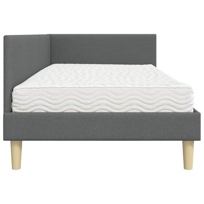 vidaXL Eckbettgestell mit Matratze Sonstiges 2 pcs Grau Stoff