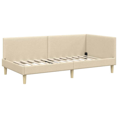 vidaXL Eckbettgestell mit Matratze Sonstiges 2 pcs Creme Stoff