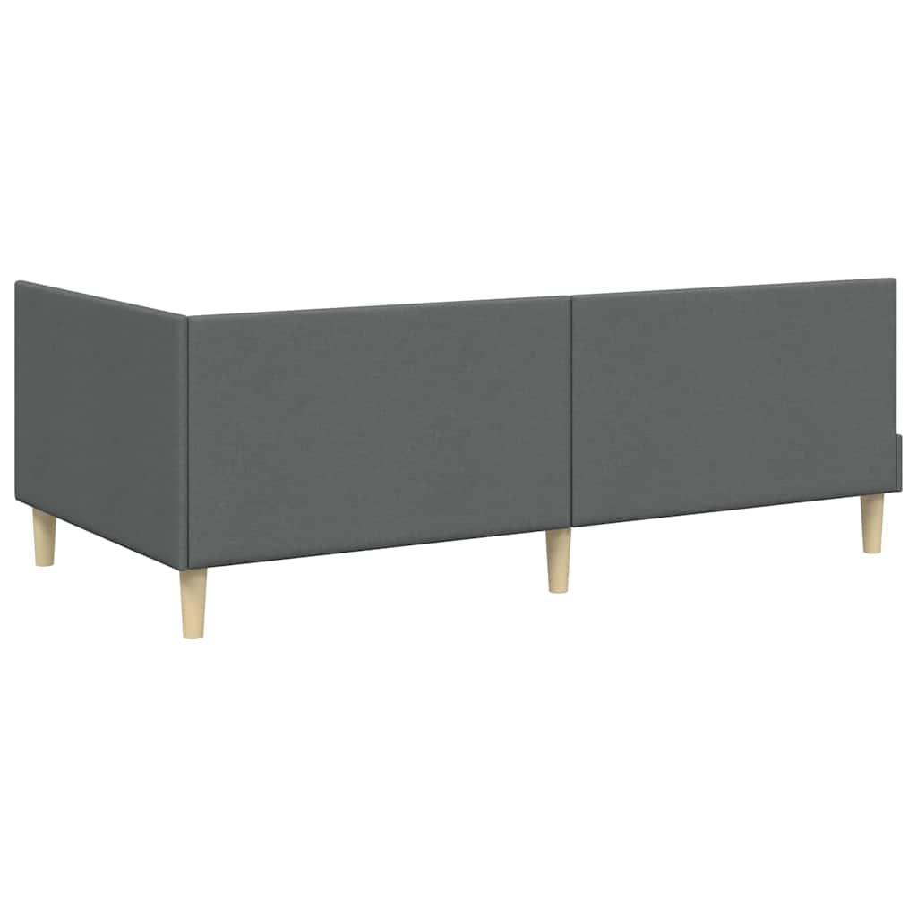 vidaXL Eckbettgestell mit Matratze Sonstiges 2 pcs Grau Stoff