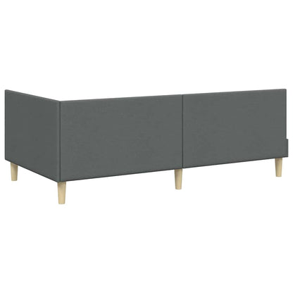 vidaXL Eckbettgestell mit Matratze Sonstiges 2 pcs Grau Stoff