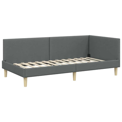 vidaXL Eckbettgestell mit Matratze Sonstiges 2 pcs Grau Stoff