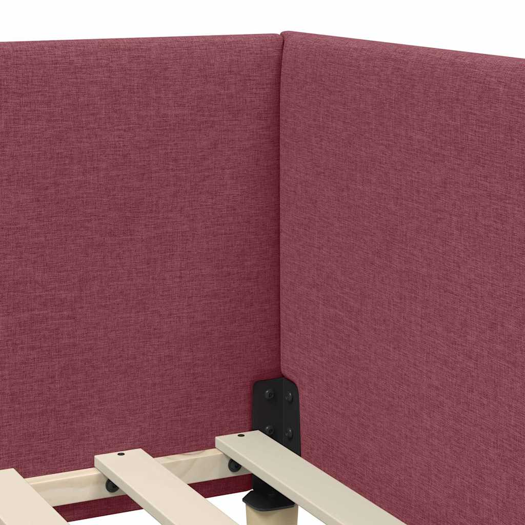 vidaXL Eckbettgestell mit Matratze Sonstiges 2 pcs Grau Stoff