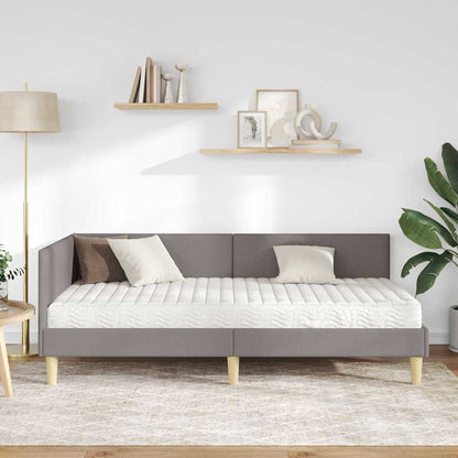 vidaXL Eckbettgestell mit Matratze Sonstiges 2 pcs Taupe Stoff