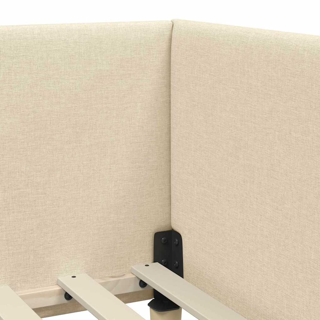 vidaXL Eckbettgestell mit Matratze Sonstiges 2 pcs Creme Stoff