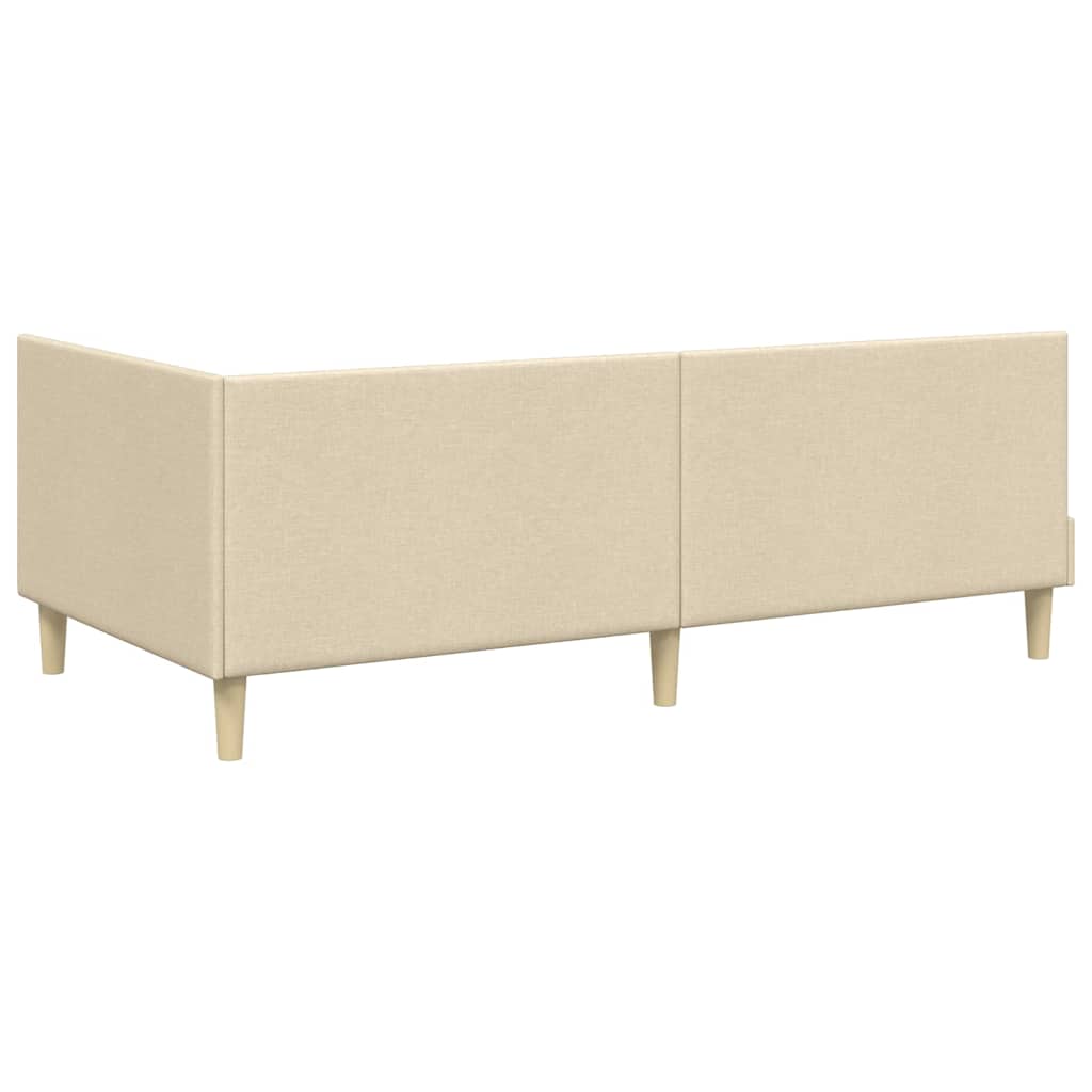 vidaXL Eckbettgestell mit Matratze Sonstiges 2 pcs Creme Stoff