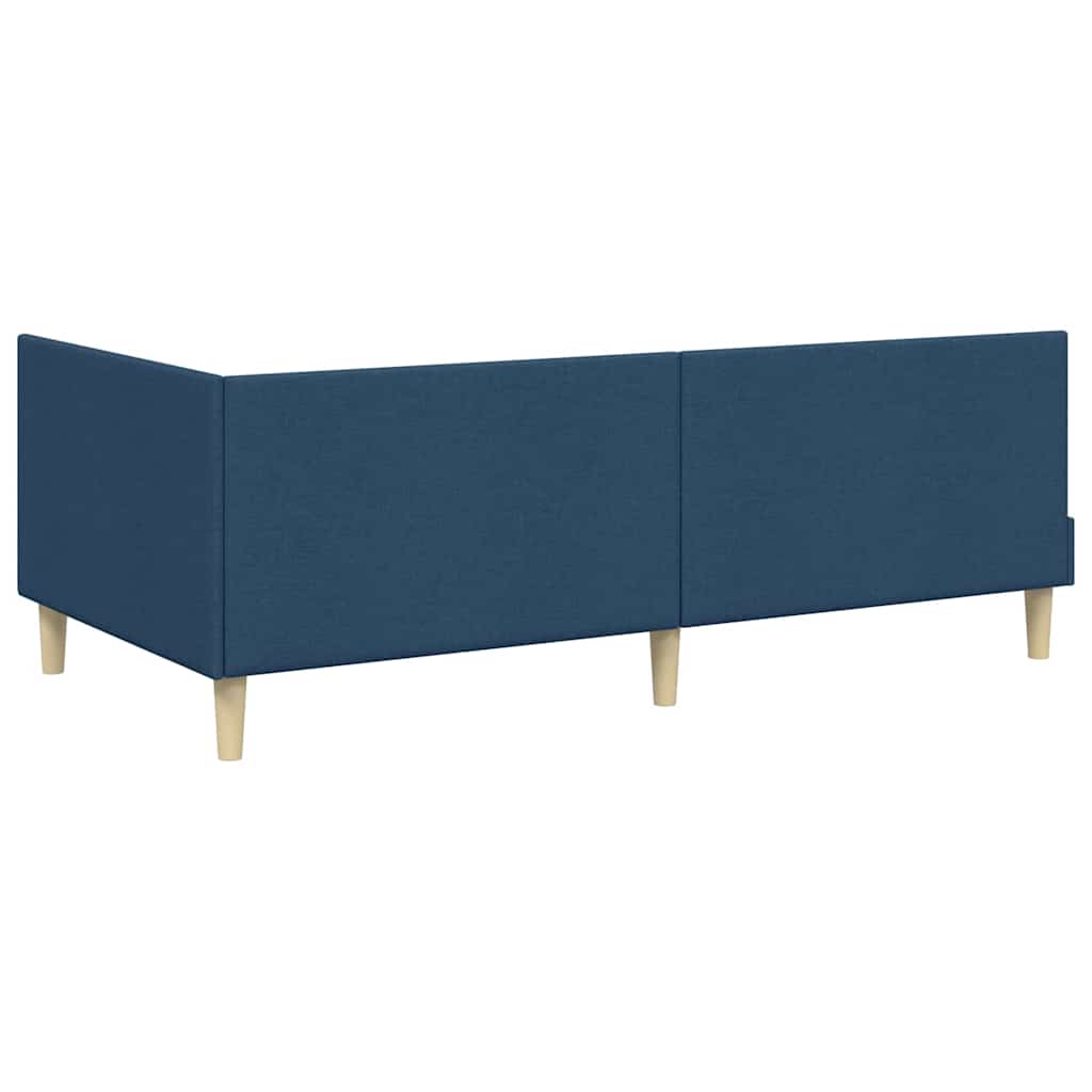 vidaXL Eckbettgestell mit Matratze Sonstiges 2 pcs Blau Stoff