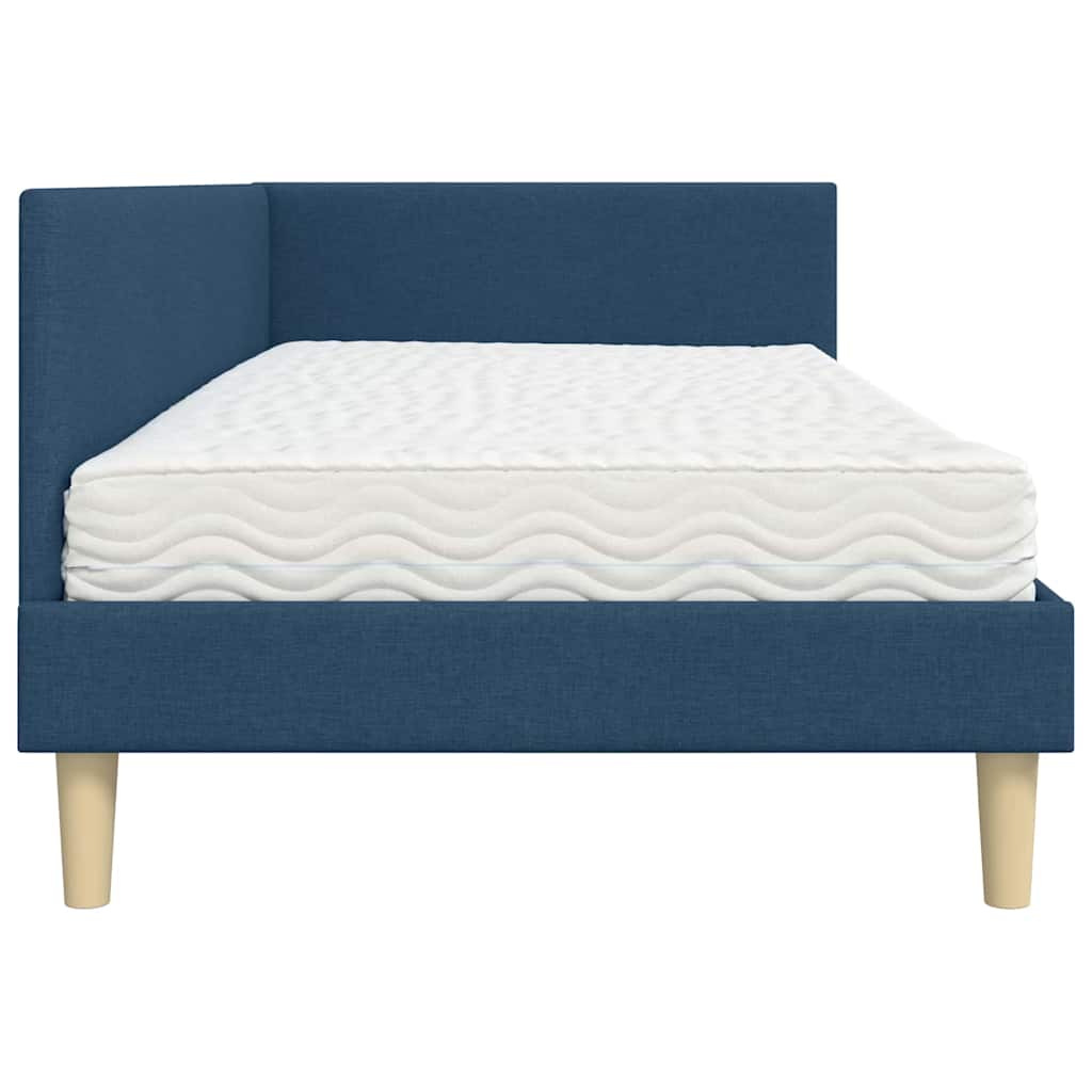 vidaXL Eckbettgestell mit Matratze Sonstiges 2 pcs Blau Stoff