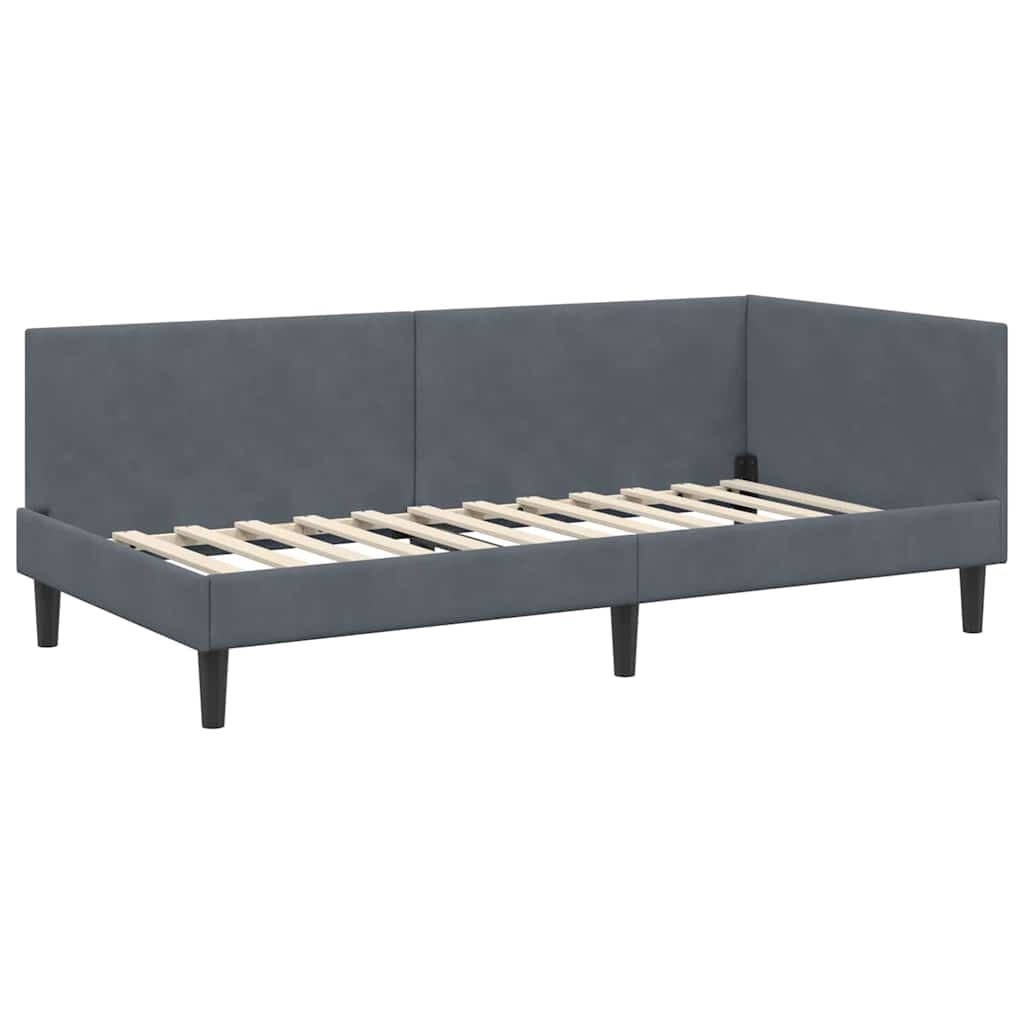 vidaXL Eckbettgestell mit Matratze Sonstiges 2 pcs Grau Samt