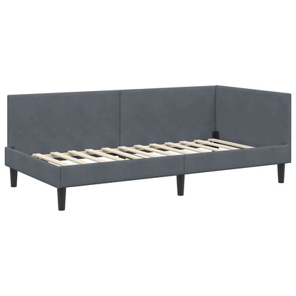 vidaXL Eckbettgestell mit Matratze Sonstiges 2 pcs Grau Samt