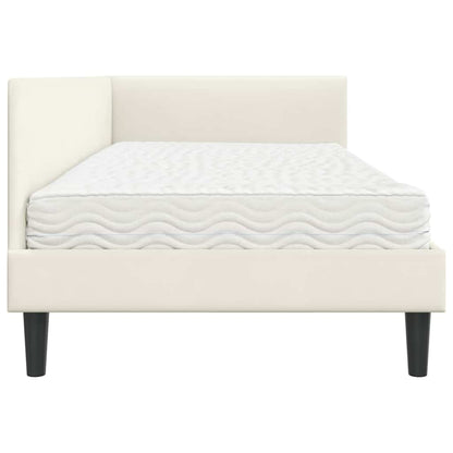 vidaXL Eckbettgestell mit Matratze Sonstiges 2 pcs Creme Samt