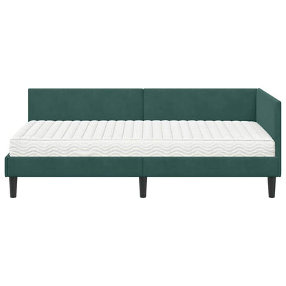 vidaXL Eckbettgestell mit Matratze Sonstiges 2 pcs Grün Samt