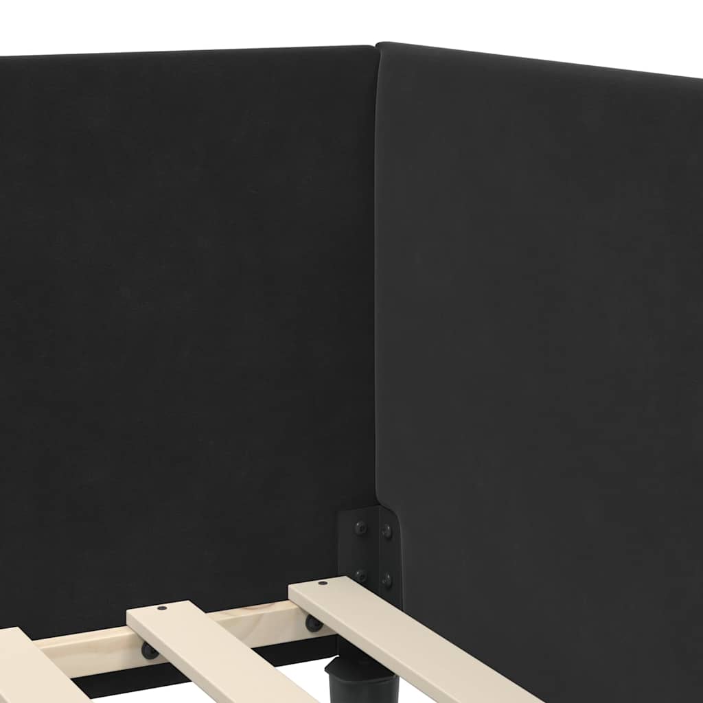 vidaXL Eckbettgestell mit Matratze Sonstiges 2 pcs Schwarz Samt