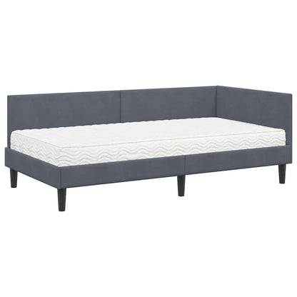 vidaXL Eckbettgestell mit Matratze Sonstiges 2 pcs Grau Samt