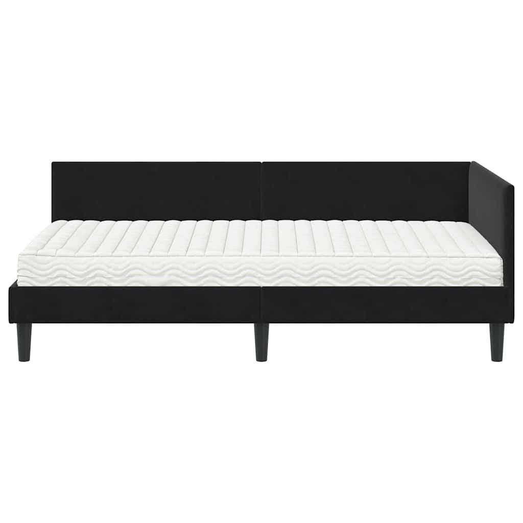vidaXL Eckbettgestell mit Matratze Sonstiges 2 pcs Schwarz Samt