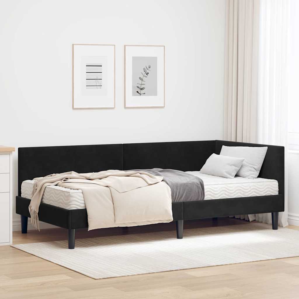 vidaXL Eckbettgestell mit Matratze Sonstiges 2 pcs Schwarz Samt