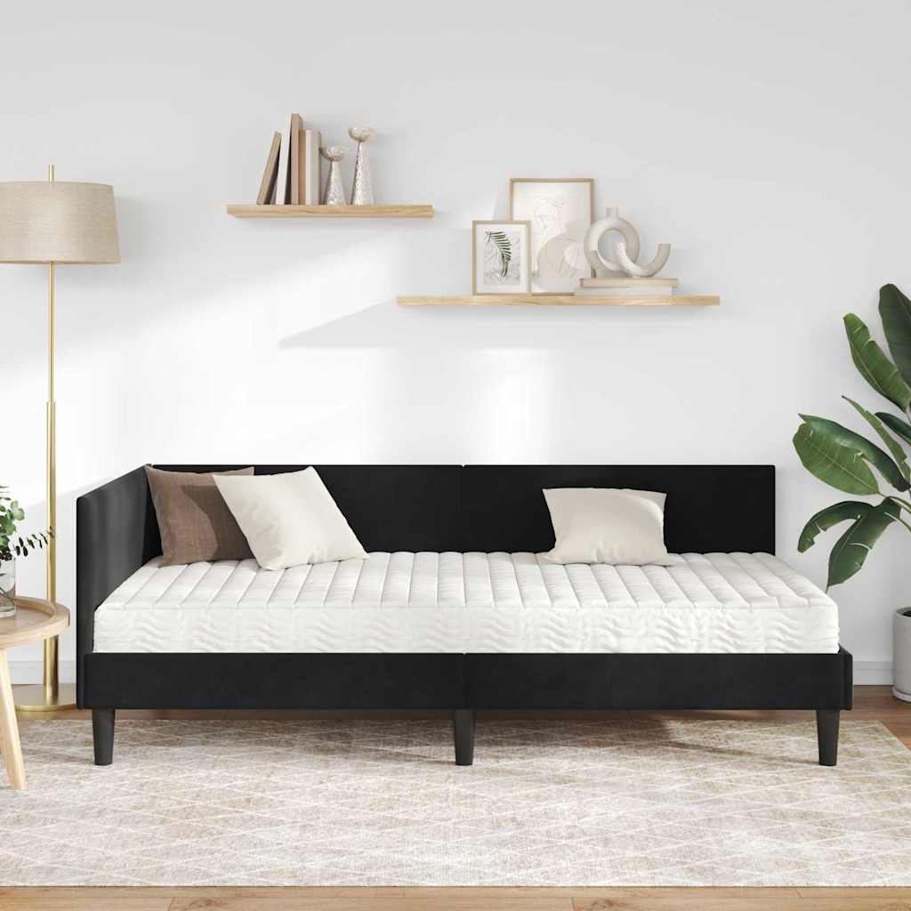 vidaXL Eckbettgestell mit Matratze Sonstiges 2 pcs Schwarz Samt