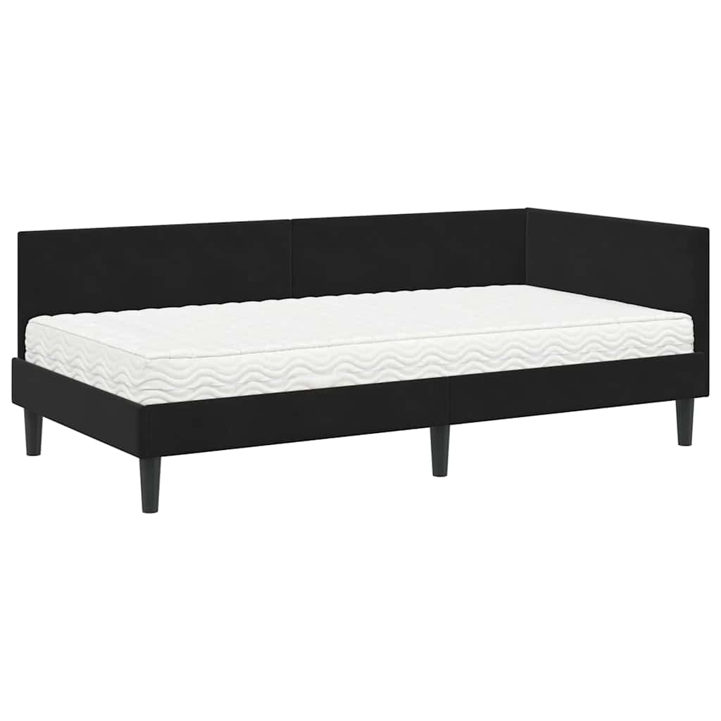 vidaXL Eckbettgestell mit Matratze Sonstiges 2 pcs Schwarz Samt