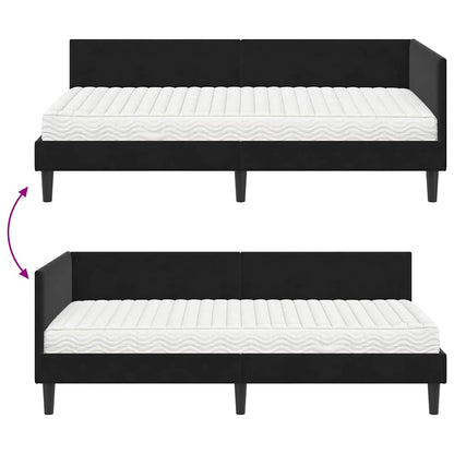vidaXL Eckbettgestell mit Matratze Sonstiges 2 pcs Schwarz Samt