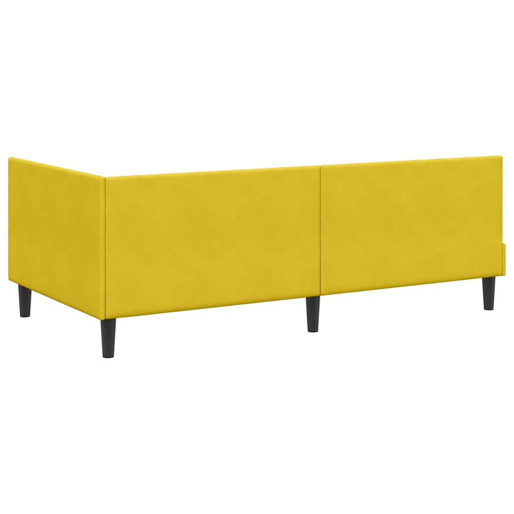 vidaXL Eckbettgestell mit Matratze Sonstiges 2 pcs Gelb Samt