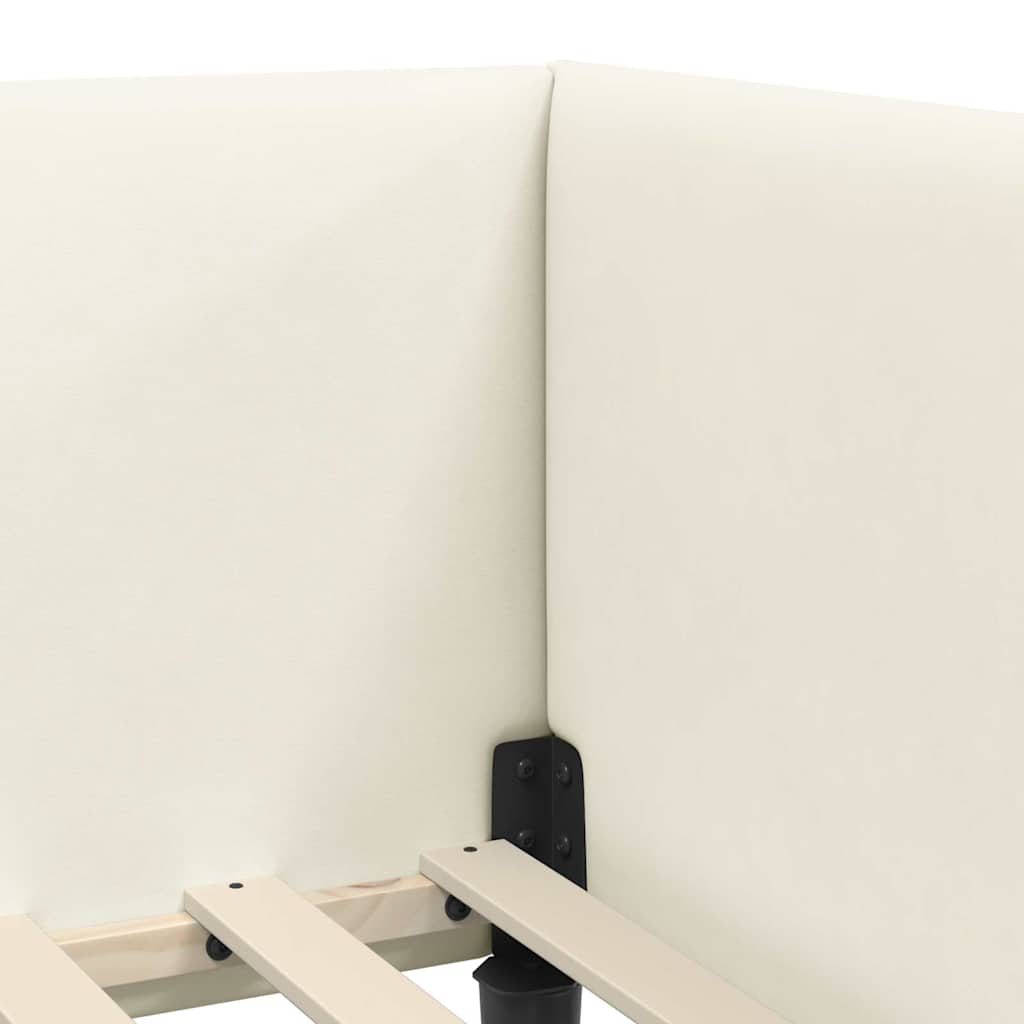 vidaXL Eckbettgestell mit Matratze Sonstiges 2 pcs Creme Samt