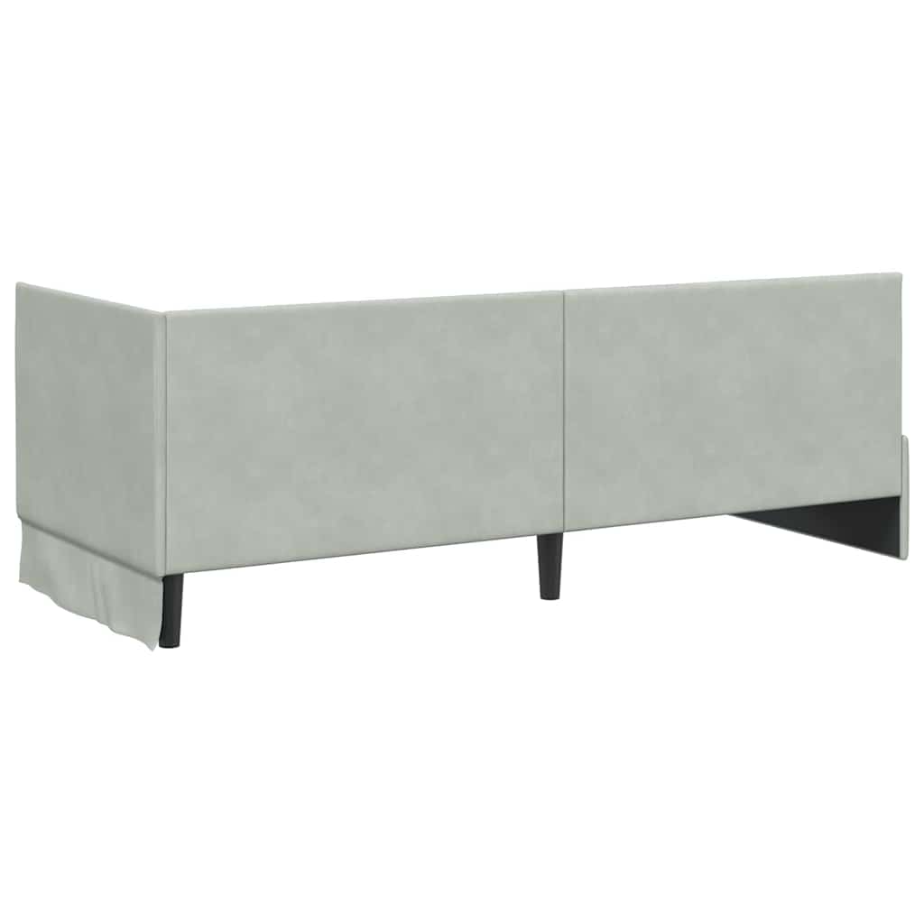 vidaXL Cadre de lit d'angle avec matelas et tête de lit 2 pcs Velours gris clair