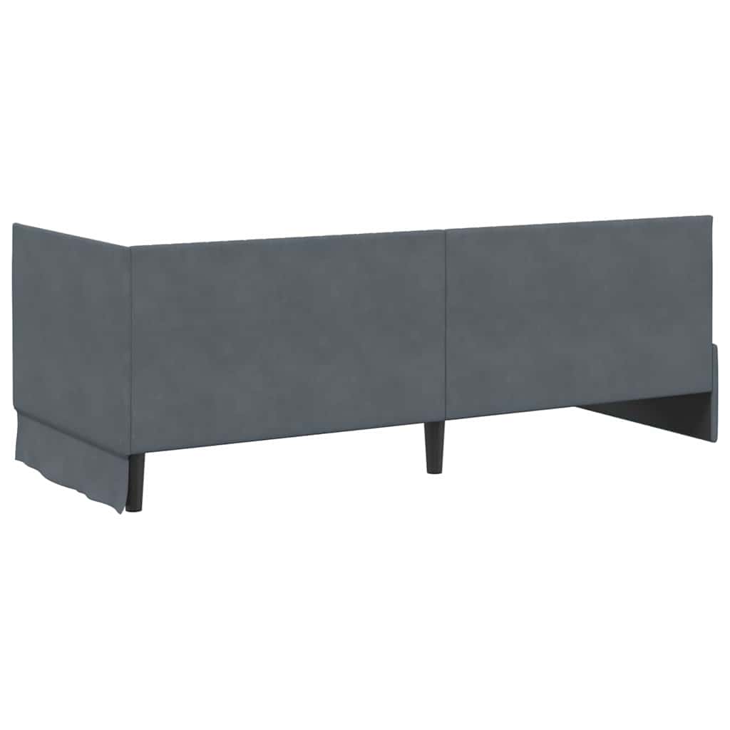 vidaXL Eckbettgestell mit Matratze mit Kopfteil 2 pcs Grau Samt