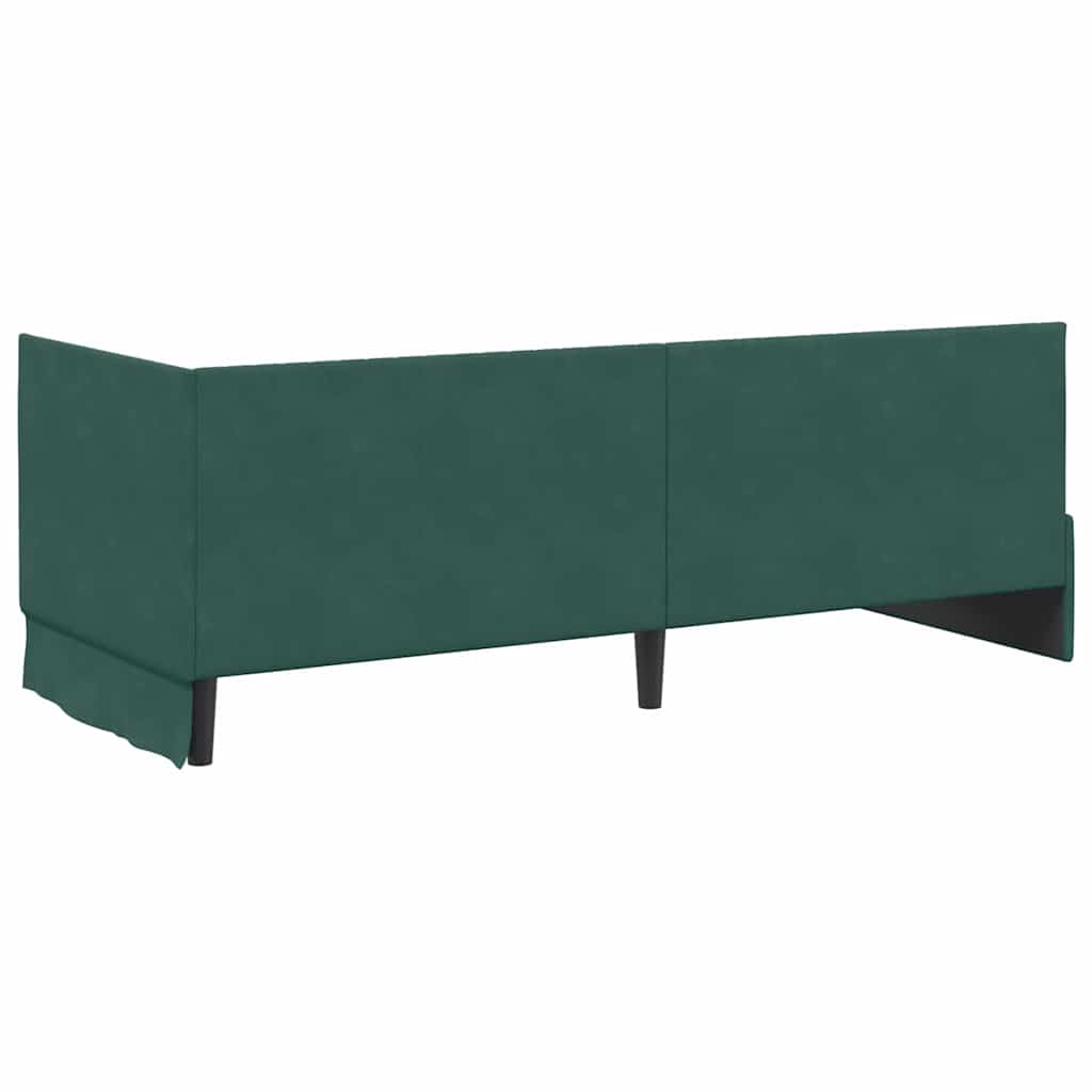 vidaXL Cadre de lit d'angle avec matelas et tête de lit 2 pcs Vert Velours