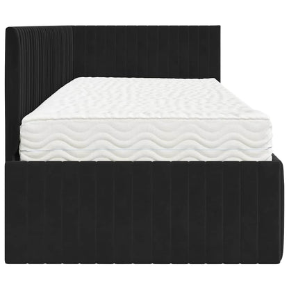 vidaXL Eckbettgestell mit Matratze mit Kopfteil 2 pcs Schwarz Samt