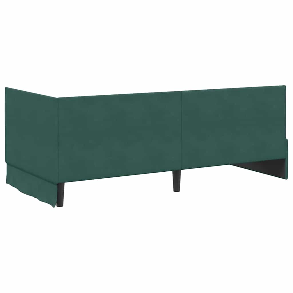 vidaXL Cadre de lit d'angle avec matelas et tête de lit 2 pcs Vert Velours