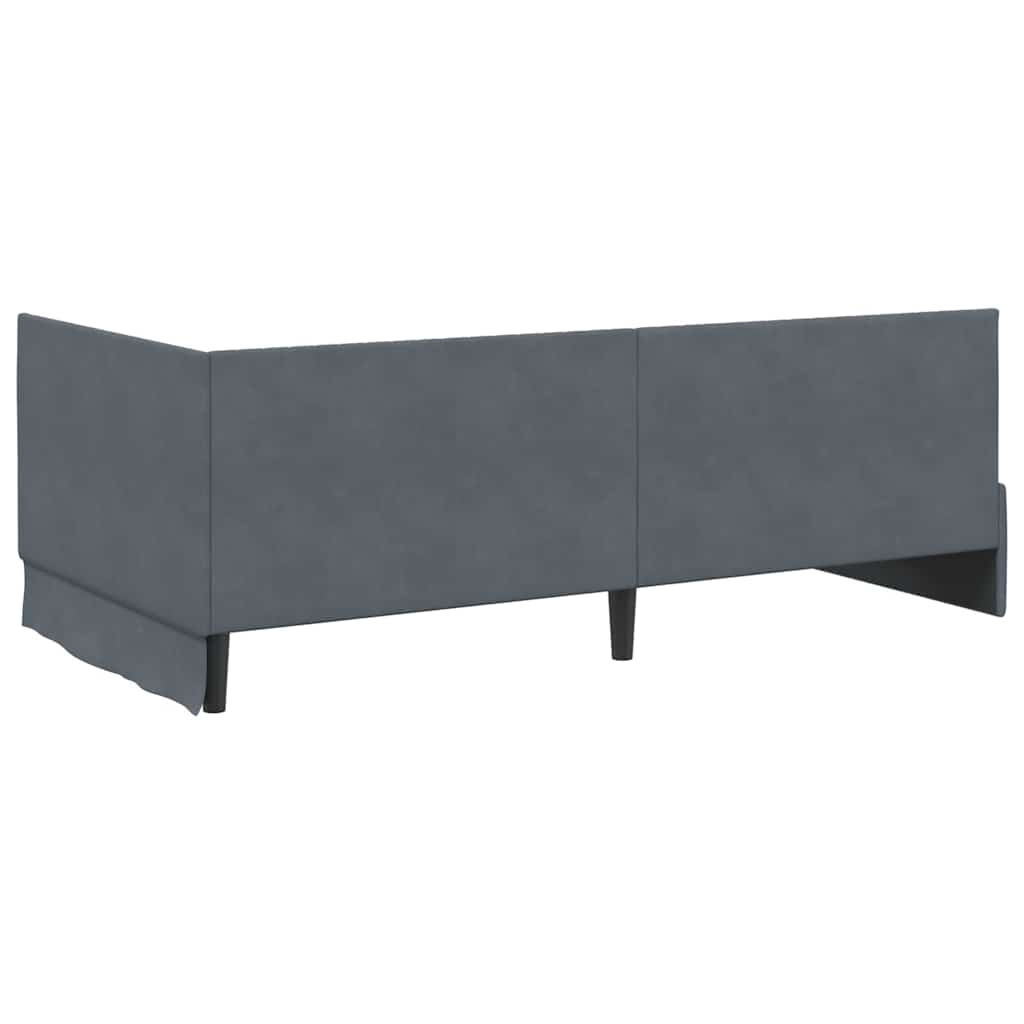 vidaXL Eckbettgestell mit Matratze mit Kopfteil 2 pcs Grau Samt