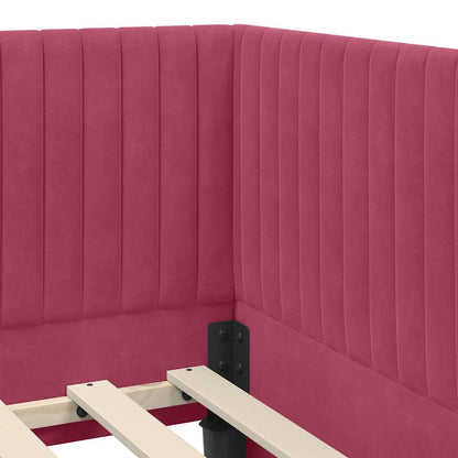 vidaXL Cadre de lit d'angle avec matelas et tête de lit 2 pcs Vert Velours