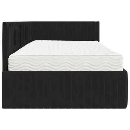 vidaXL Eckbettgestell mit Matratze mit Kopfteil 2 pcs Schwarz Samt