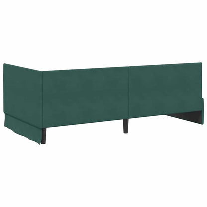 vidaXL Cadre de lit d'angle avec matelas et tête de lit 2 pcs Vert Velours