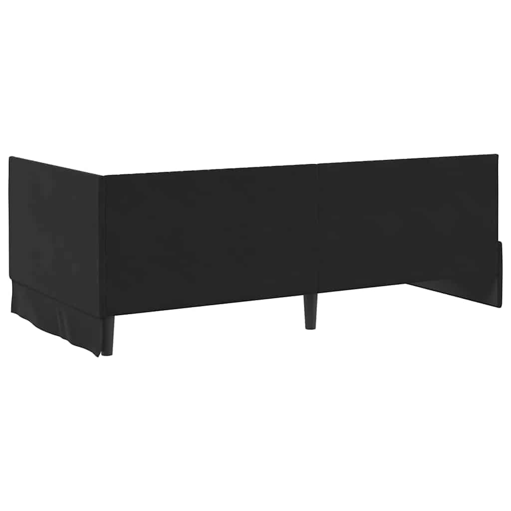 vidaXL Eckbettgestell mit Matratze mit Kopfteil 2 pcs Schwarz Samt