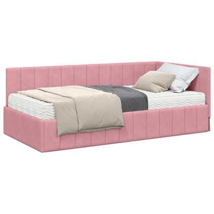 vidaXL Eckbettgestell mit Matratze mit Matratze 2 pcs Grau Samt