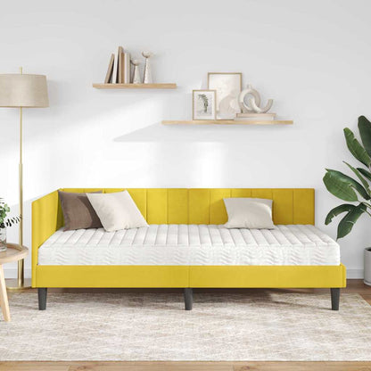 Eckbettgestell mit Matratze mit Matratze 2 pcs Gelb Samt