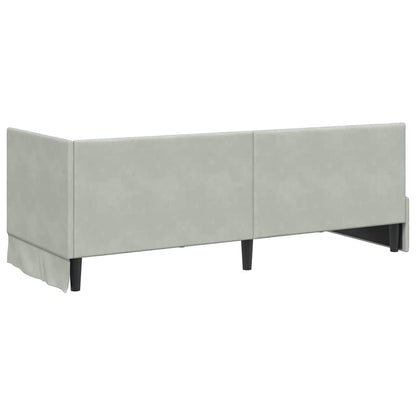 vidaXL Cadre de lit d'angle avec matelas et tête de lit 2 pcs Gris clair Velours
