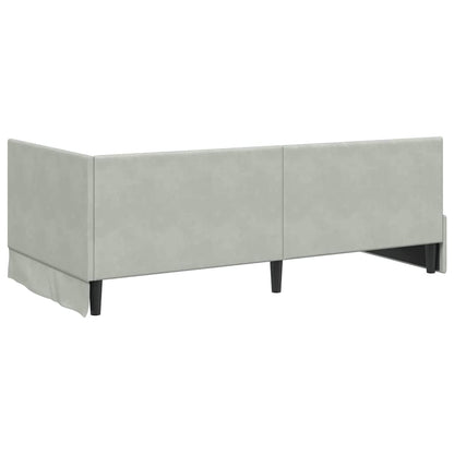 vidaXL Cadre de lit d'angle avec matelas et tête de lit 2 pcs Gris clair Velours
